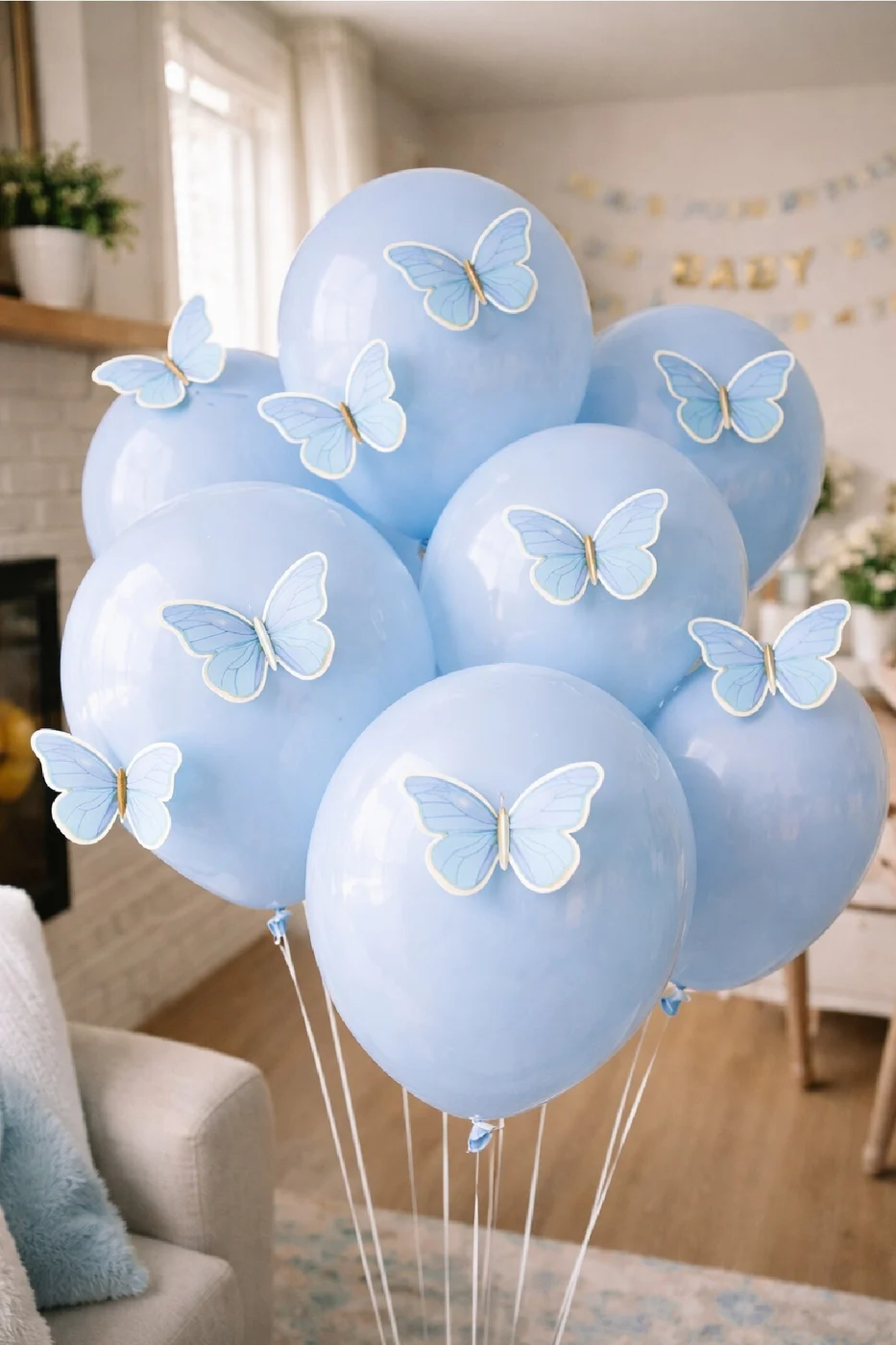 Soft 3D Kelebekli Balon Seti – 10 Balon + 20 Kelebek Doğum Günü Parti Seti Süsü gorsel 2