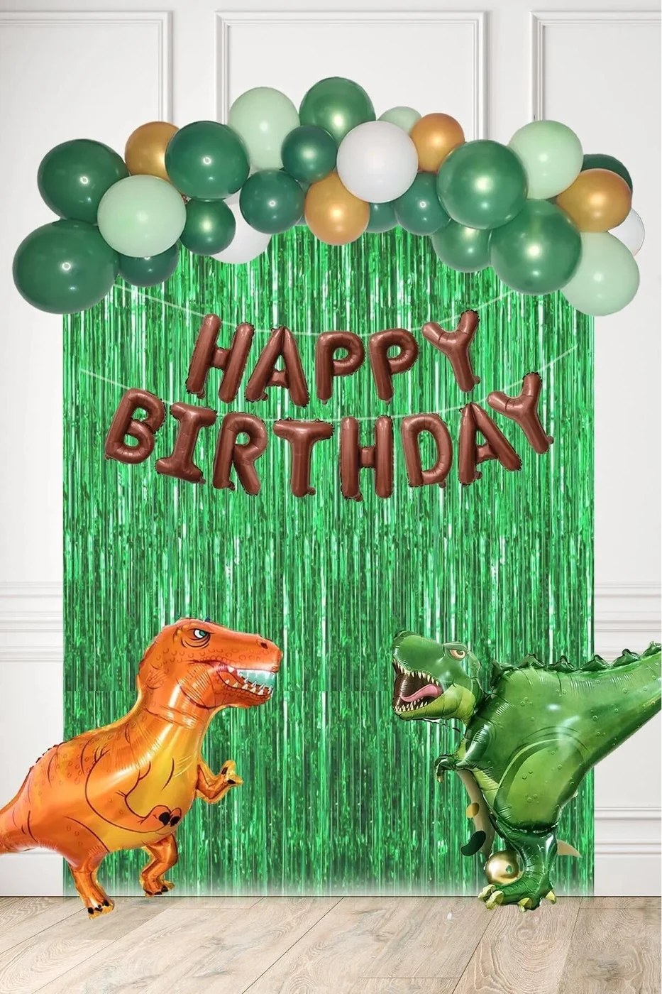 Dinozor Konsept Doğum Günü Süsleri Paketi Fon Perdeli Büyük Folyo Doğum Günü Parti Seti Süsü gorsel 2