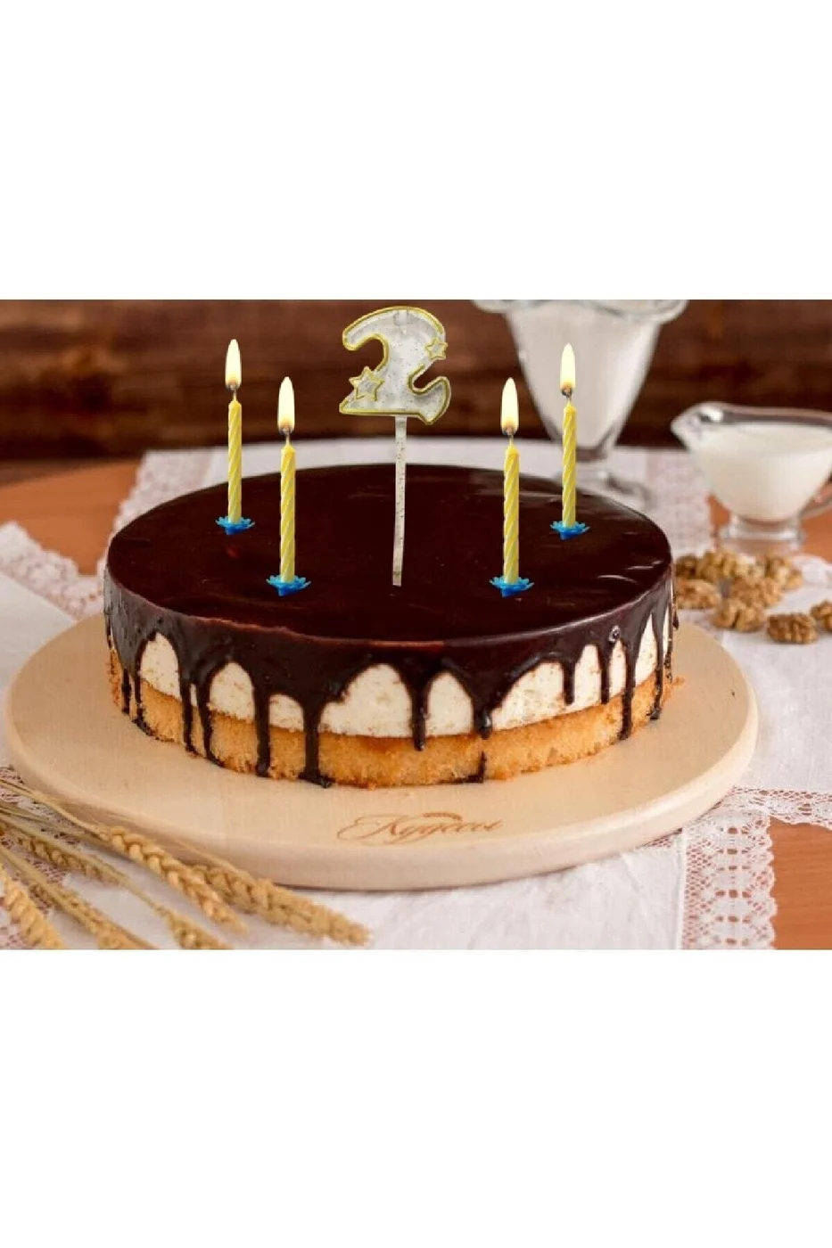ŞEFFAF 2 RAKAM GOLD MUM 12CM gorsel 2
