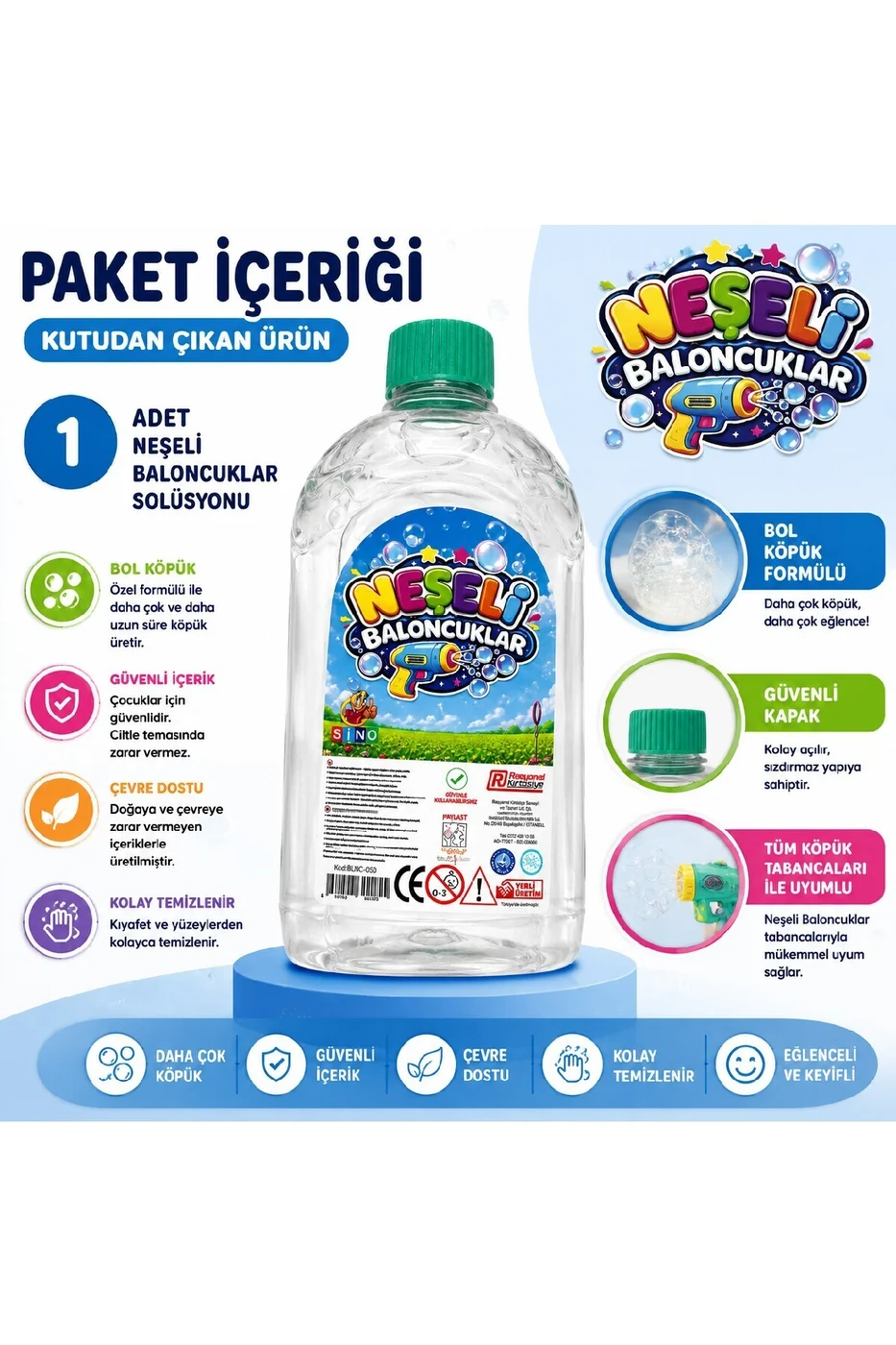 500ml Kaliteli Formül Baloncuk Sıvısı Likiti Köpük Tabancası Baloncuk Suyu