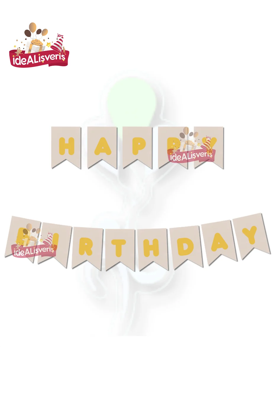 Happy Birthday Gold Varaklı Banner Doğum Günü Yazısı