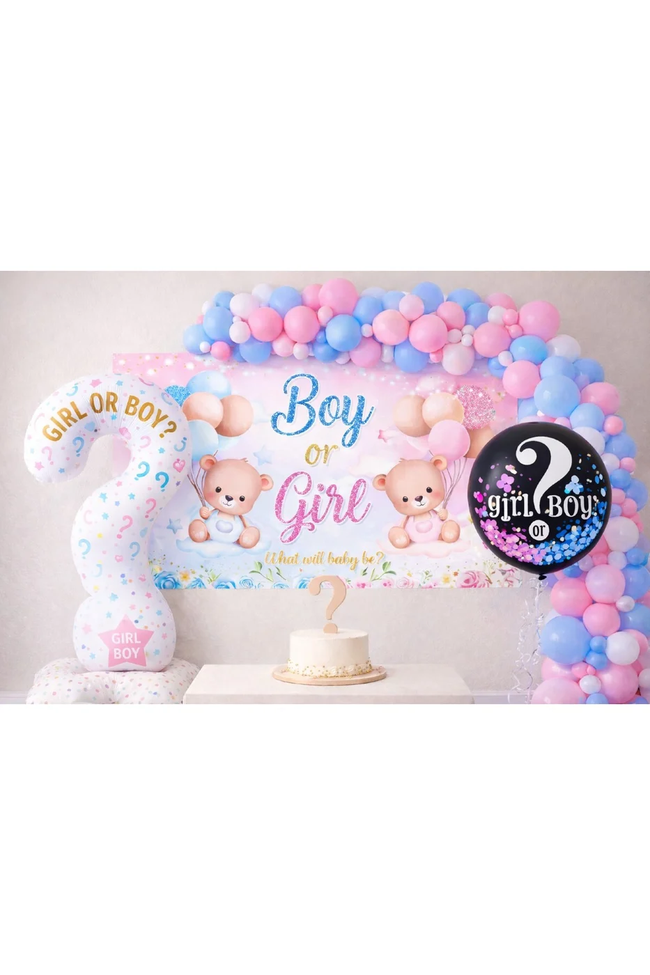 Ayıcıklı Gender Reveal Parti Seti – Boy or Girl Sürpriz Cinsiyet Konsepti Seti Süsü gorsel 5