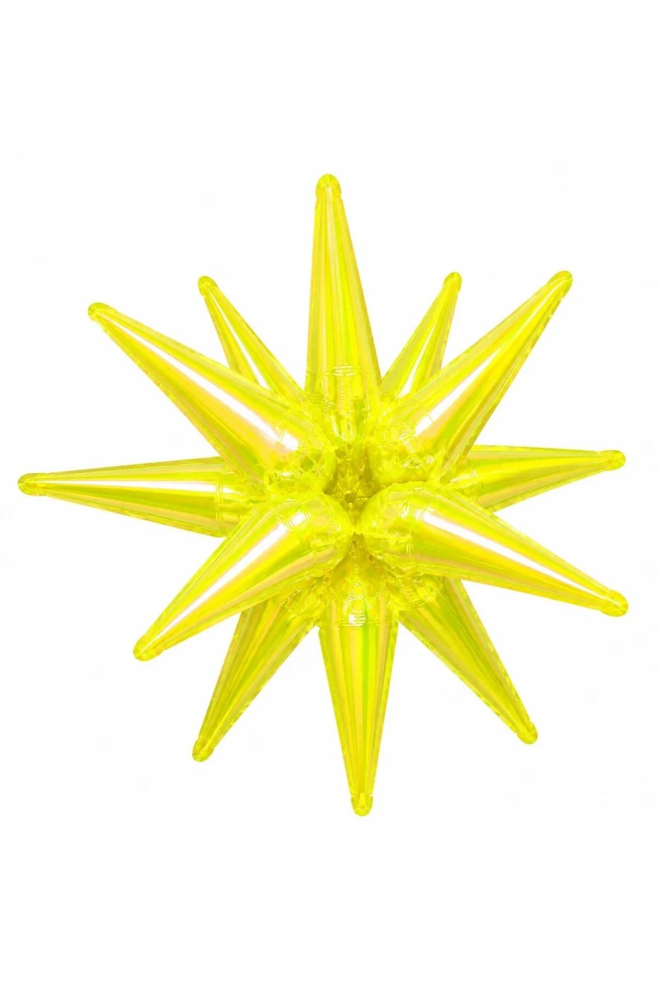 22 İnç Holografik 3D Kutup Yıldız Folyo Balon Neon (Renk) Parti Süsü Helyum Uyumlu 56 cm