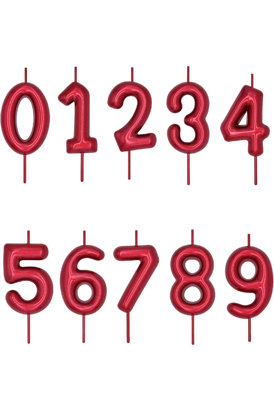 9 YAŞ PARLAK KIRMIZI ŞIK MUM 12 CM gorsel 7