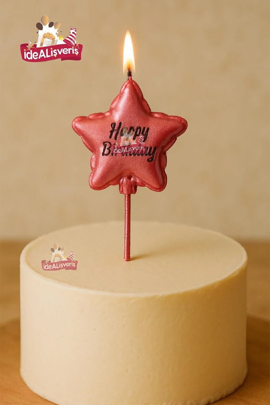 HAPPY BİRTHDAY YILDIZ KIRMIZI MUM gorsel 4
