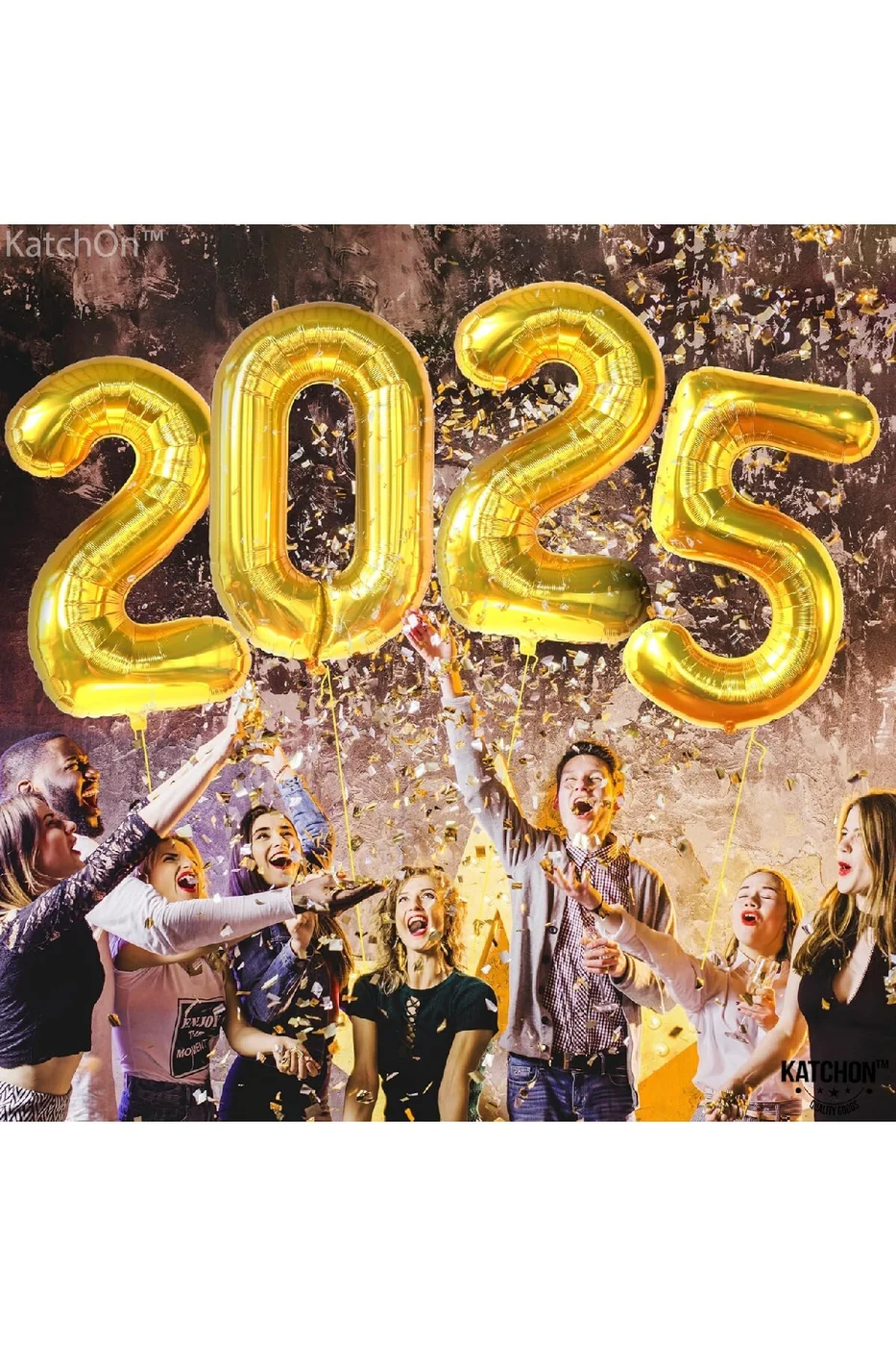Yeni Yıl Büyük 2025 FolyoBalonları 34 İnç Mutlu Yıllar Süslemeleri Yılbaşı Arifesi Parti Malzemeleri gorsel 4