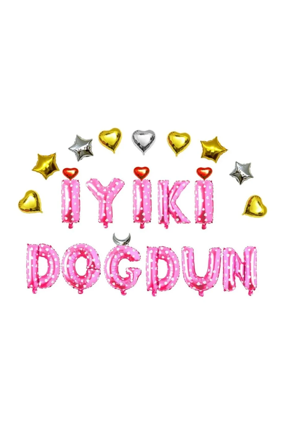 KALPLİ İYİKİ DOĞDUN PEMBE SET BALON