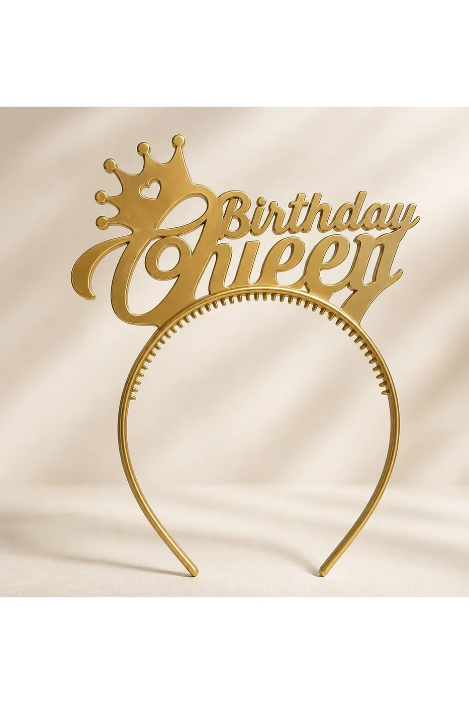 Birthday Queen Taç Renkli – Doğum Günü Tacı, Parti Tacı, Bekarlığa Veda Aksesuarı ( Mat Altın ) gorsel 2