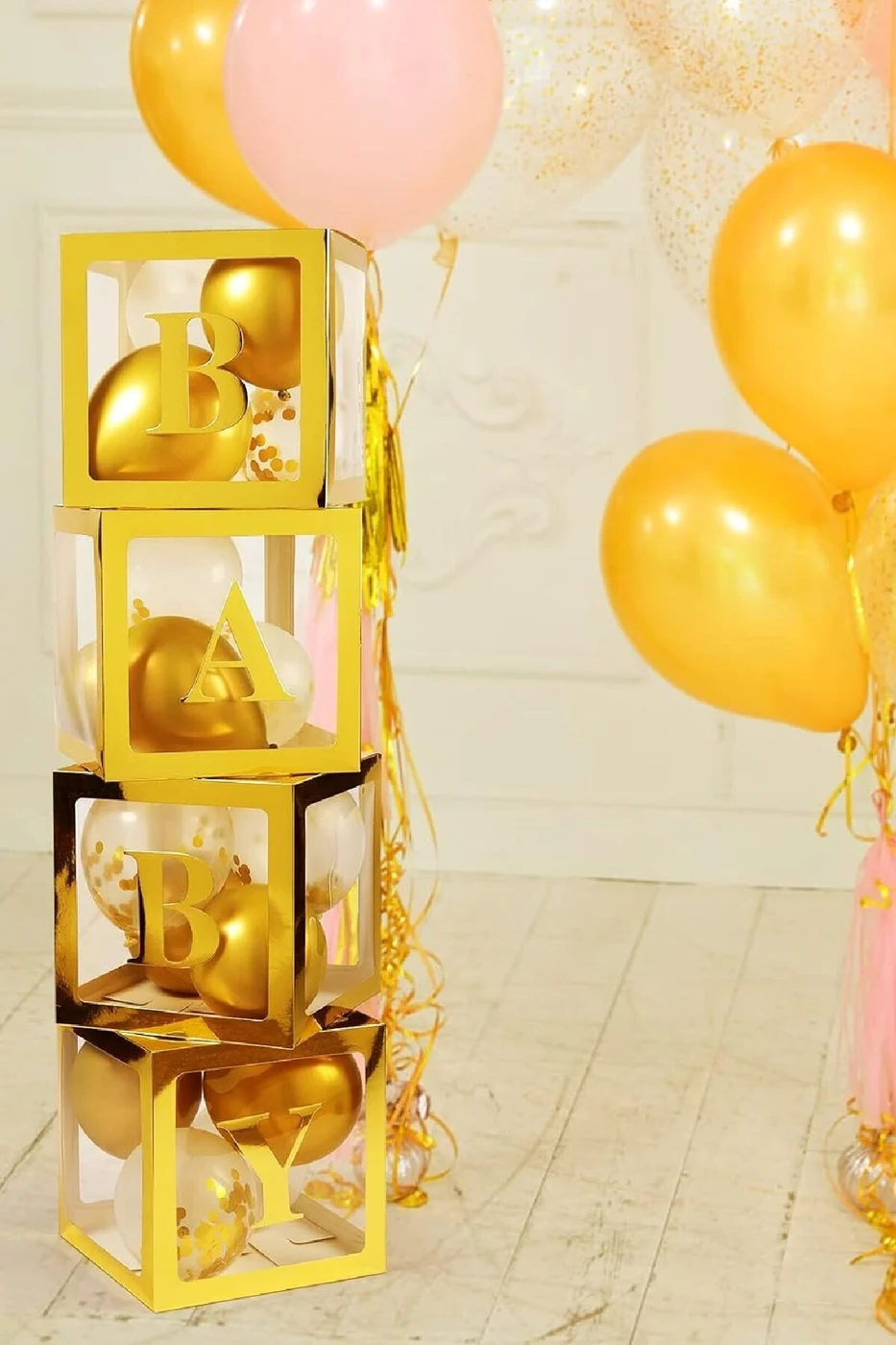 Gold Kutululu 50 Adet Balonlu Pembe İyiki Doğdun Uzar Yazılı Lüks Doğum Günü Parti Seti Süsü gorsel 4