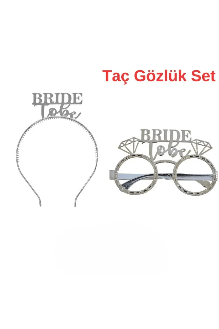 Gümüş Bride To Be Tac Gözlük Seti Bride To Be Parti Aksesuar Taç Gözlük