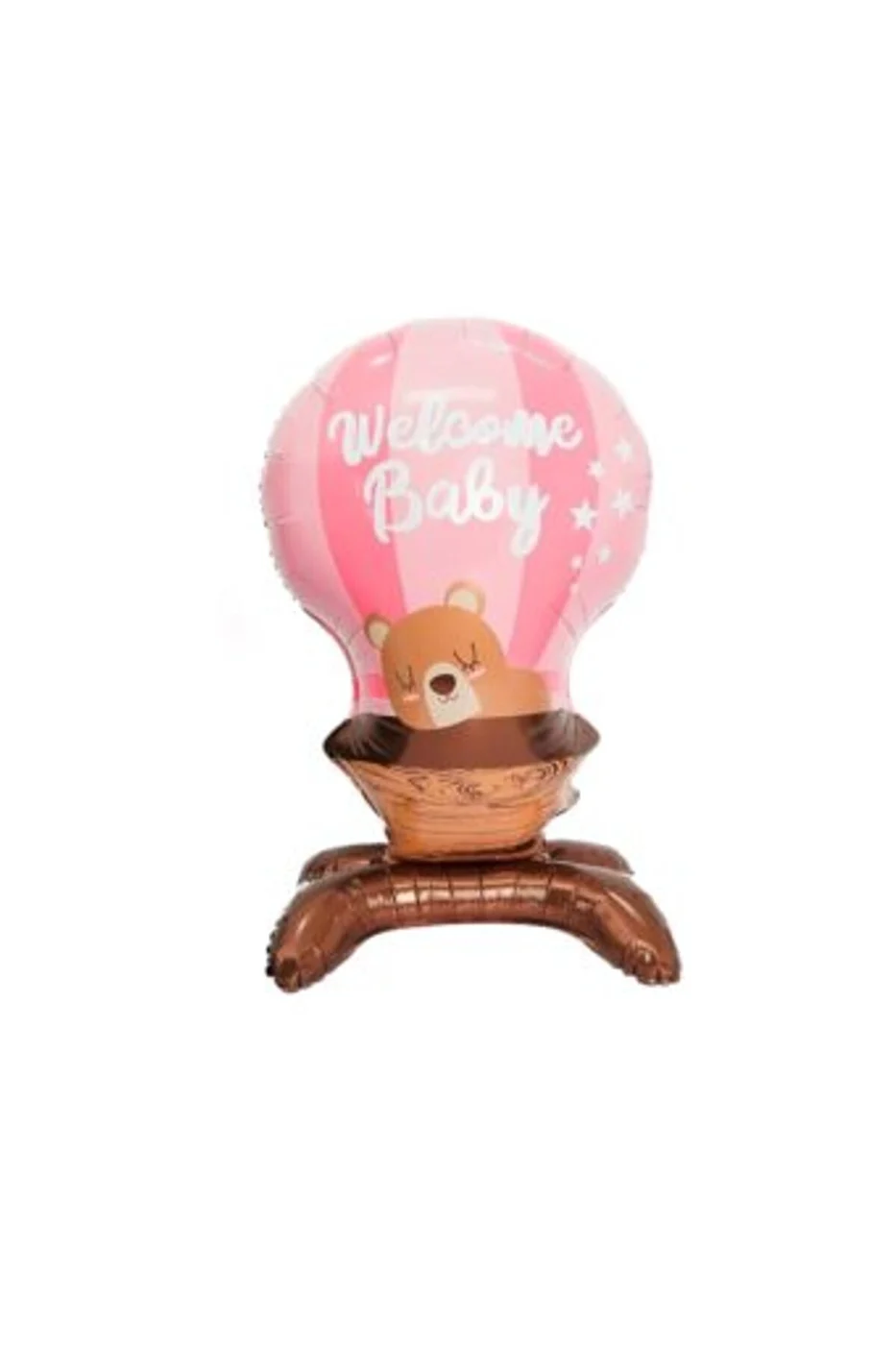 Ayaklı Welcome Baby Pembe Folyo Balon