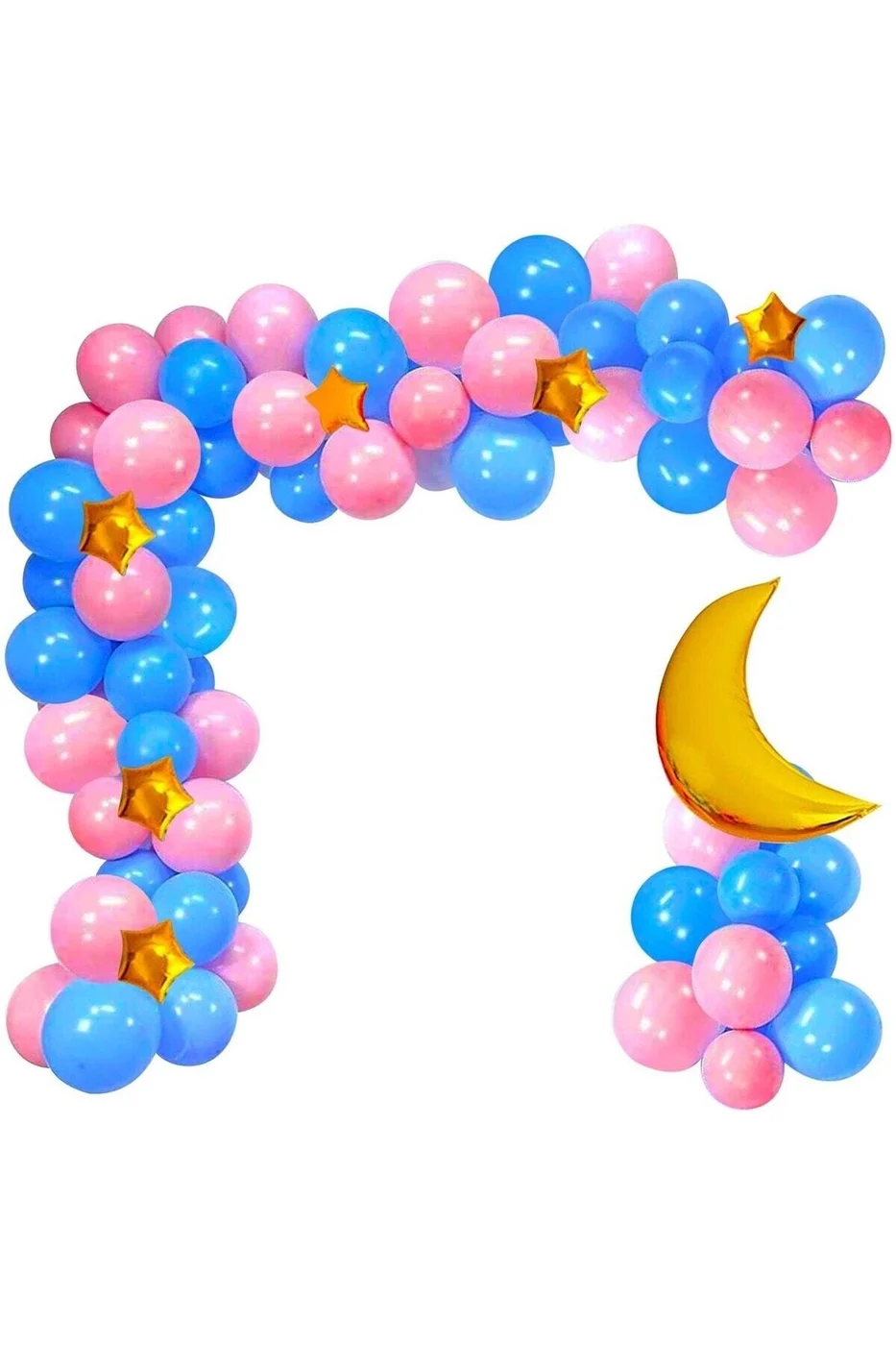 60 Balon Balon Zincir Balon Seti Pembe-mavi