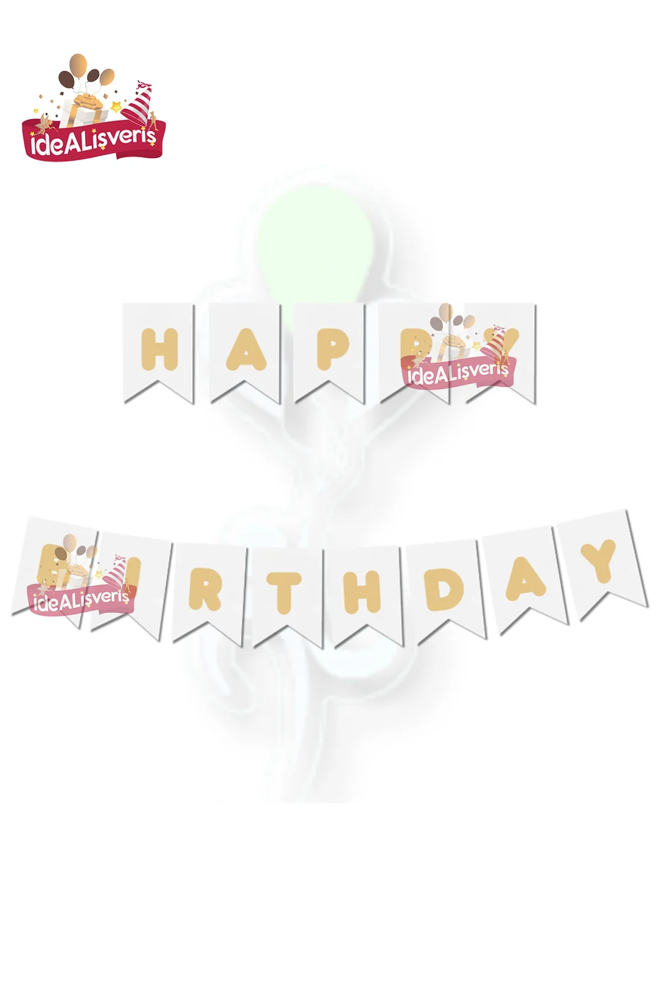 Happy Birthday Gold Varaklı Banner Doğum Günü Yazısı