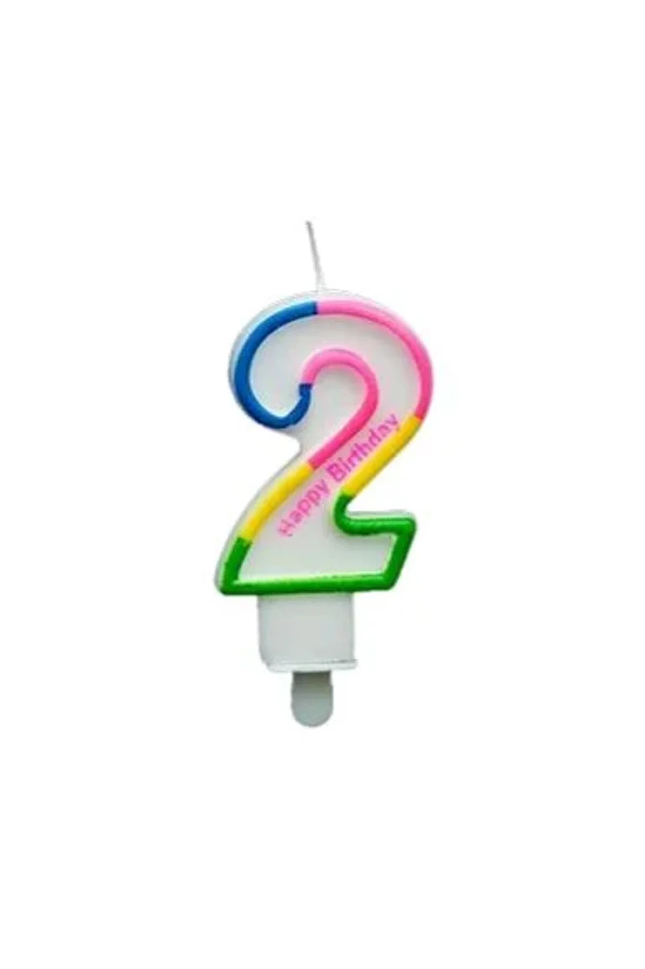 RENKLİ KLASİK 2 RAKAM MUM 7.5CM