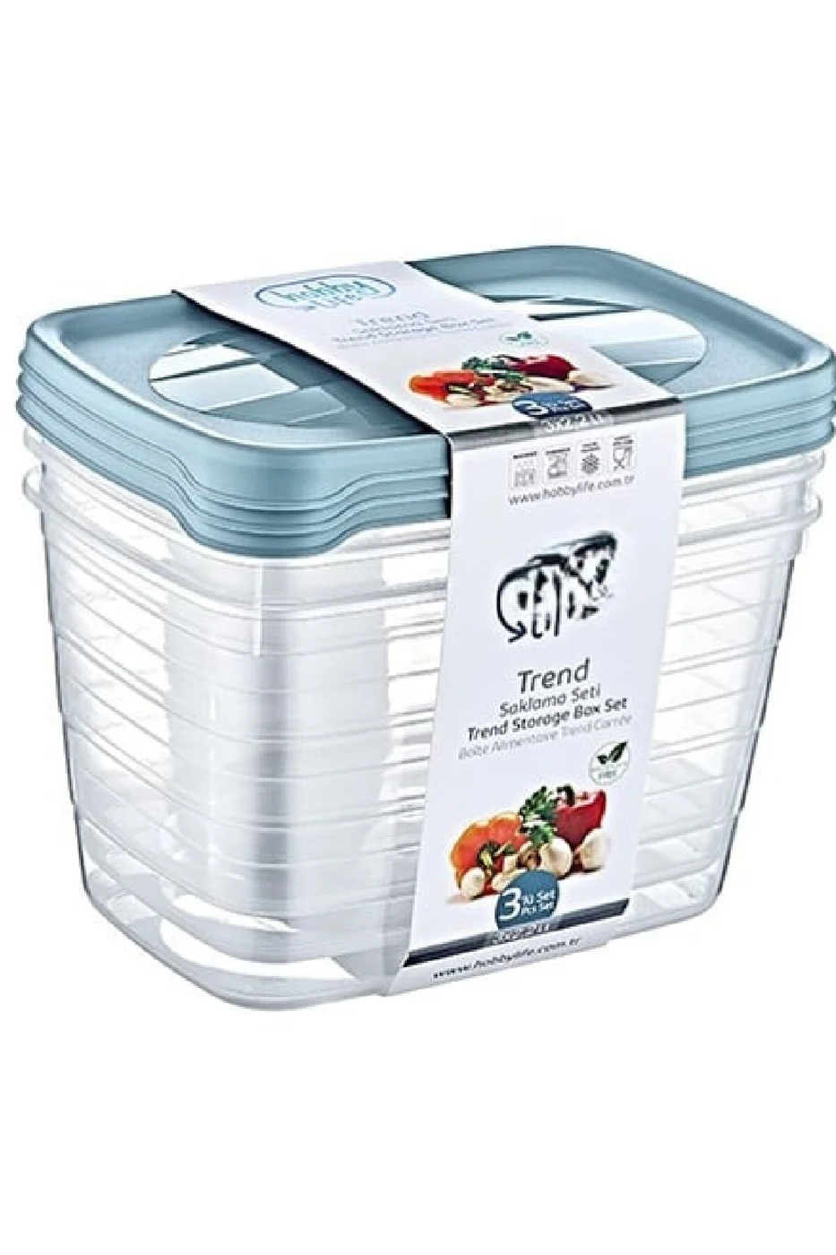 Dikdörtgen Quick Box 3 Lü Saklama Kabı