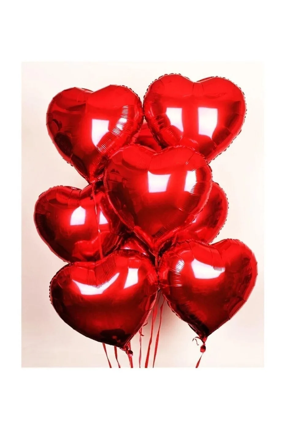 Folyo Kalpli Uçan Kalp Balon 5 Adet 45 Cm Kırmızı Romantik Evlilik Teklifi