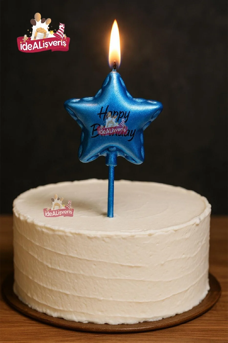 HAPPY BİRTHDAY YILDIZ MAVİ MUM gorsel 5