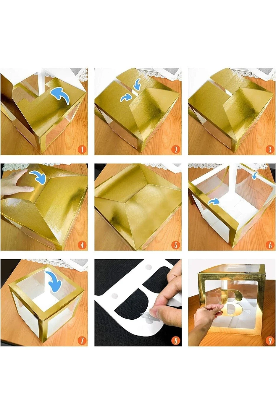 4 Kutu Şeffaf Kutu Baby Yazılı Harf Gold 25 Cm gorsel 4