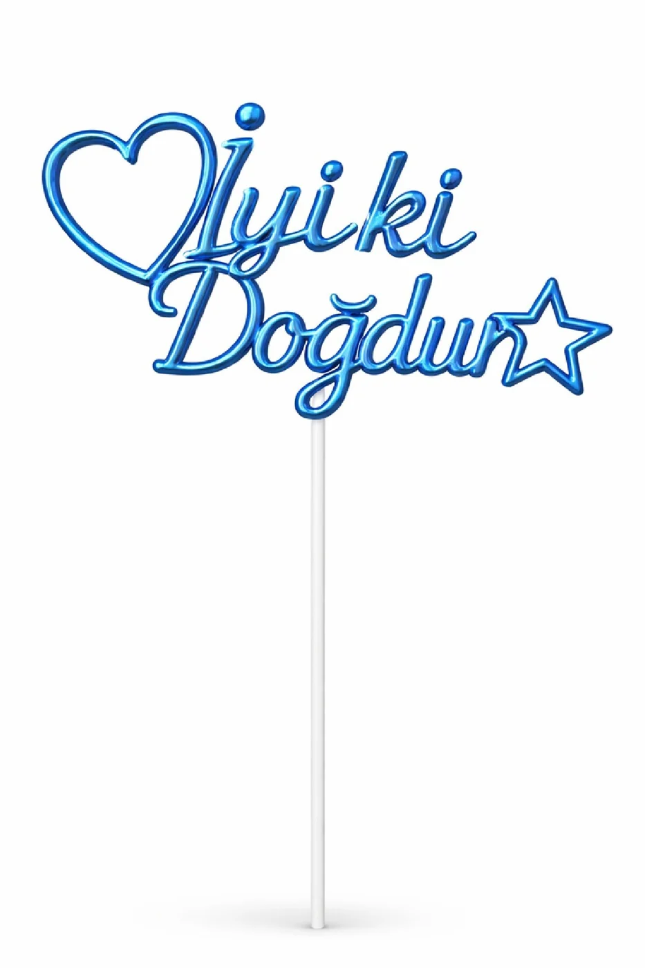 Doğum Günü Pasta Süsü Happy Birthday & İyi Ki Doğdun – Pleksi Cake Topper gorsel 2