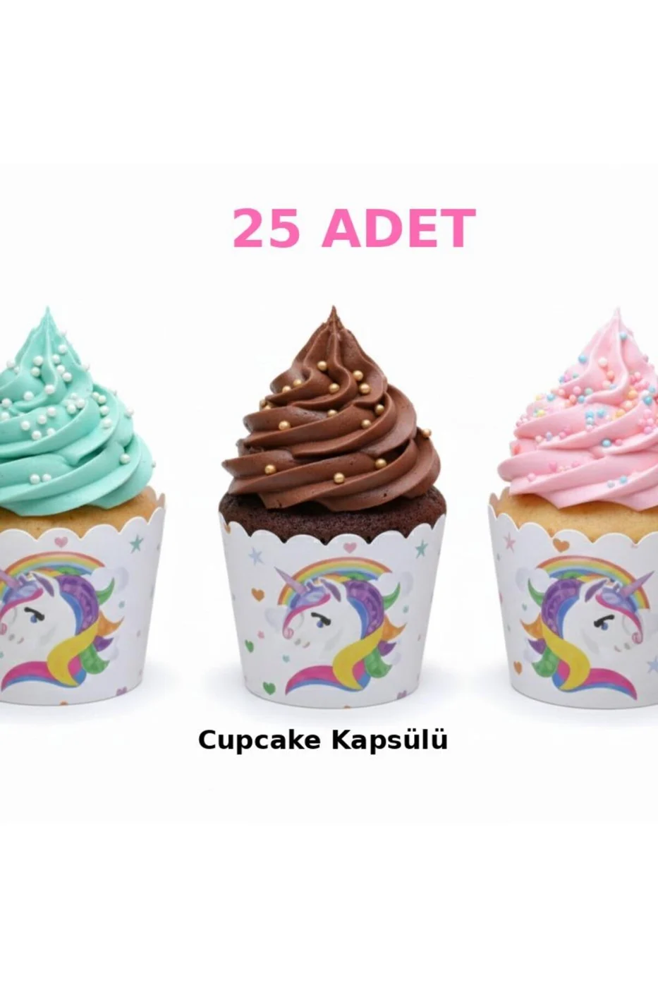 Temalı Desenli Cupcake Kapsülü 25’li – Şık Parti Muffin Kağıdı gorsel 2