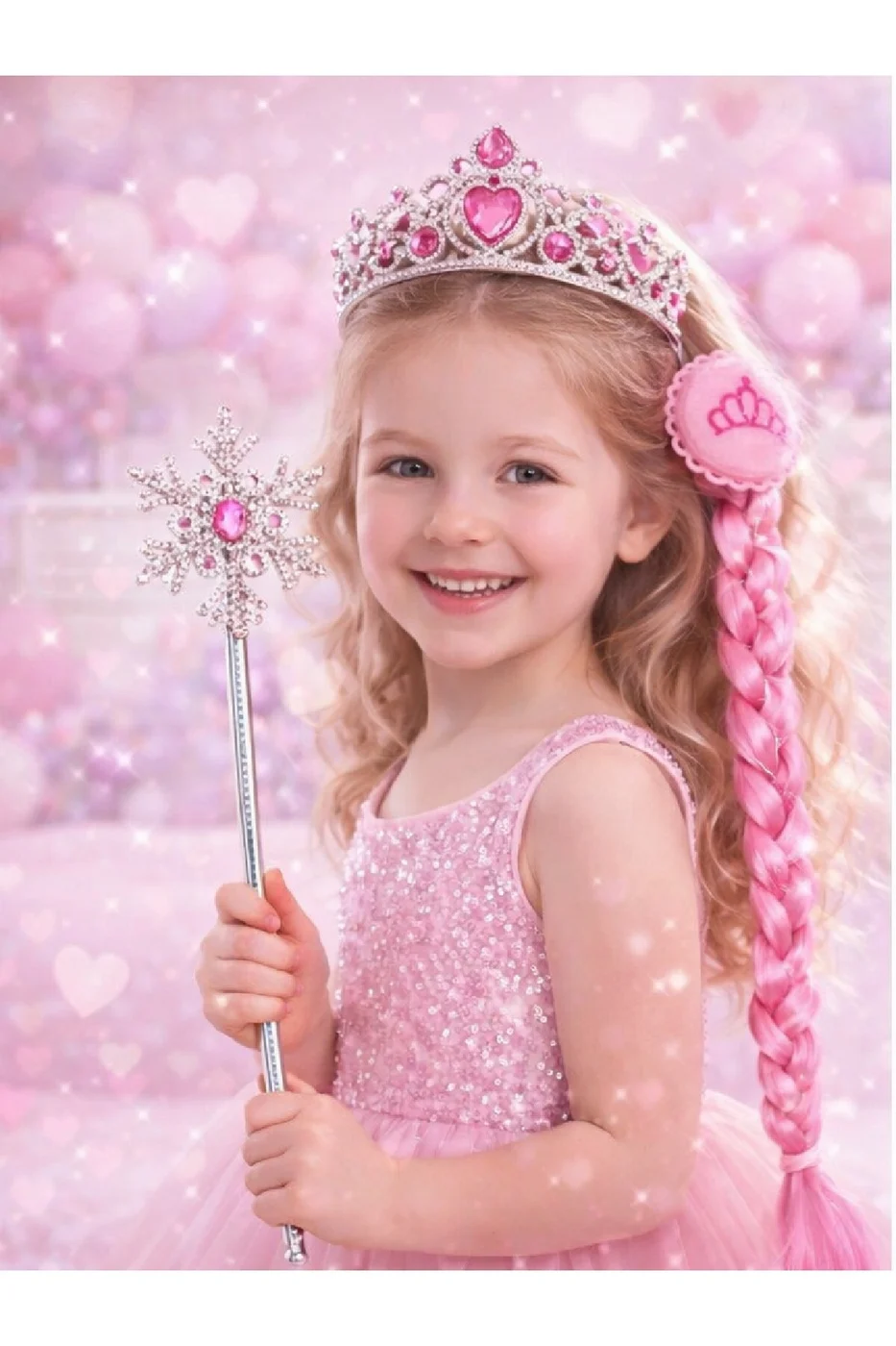 PRINCESS DREAM TAÇ & ASA AKSESUAR SETİ SAÇLI KARTANESİ PRENSESİ TAÇ ASA SETİ