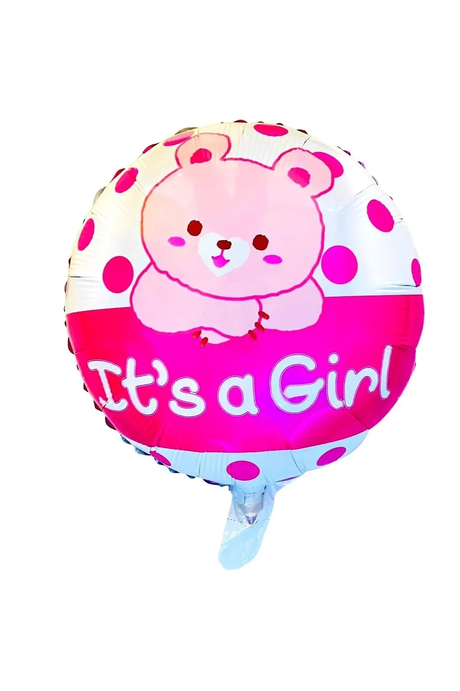 18 İNC YUVARLAK AYICIK PEMBE FOLYO BALON