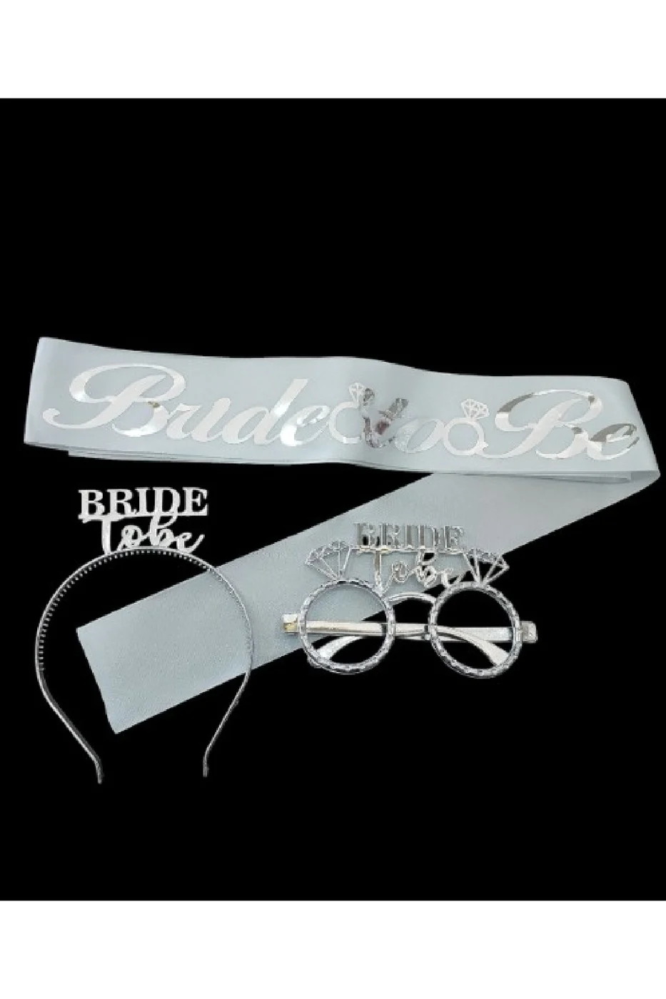 Gümüş Bride To Be Plastik Taç Ve Kuşak Seti Bride To Be Bekarlığa Veda Partisi gorsel 4