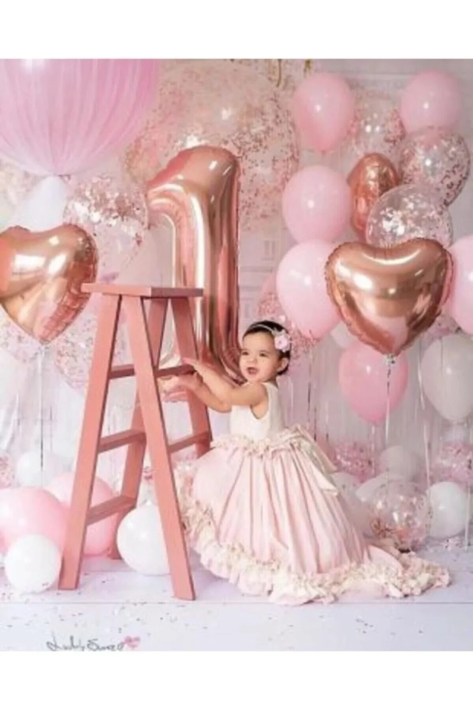 Rosegold Doğum Günü Balon Seti gorsel 2