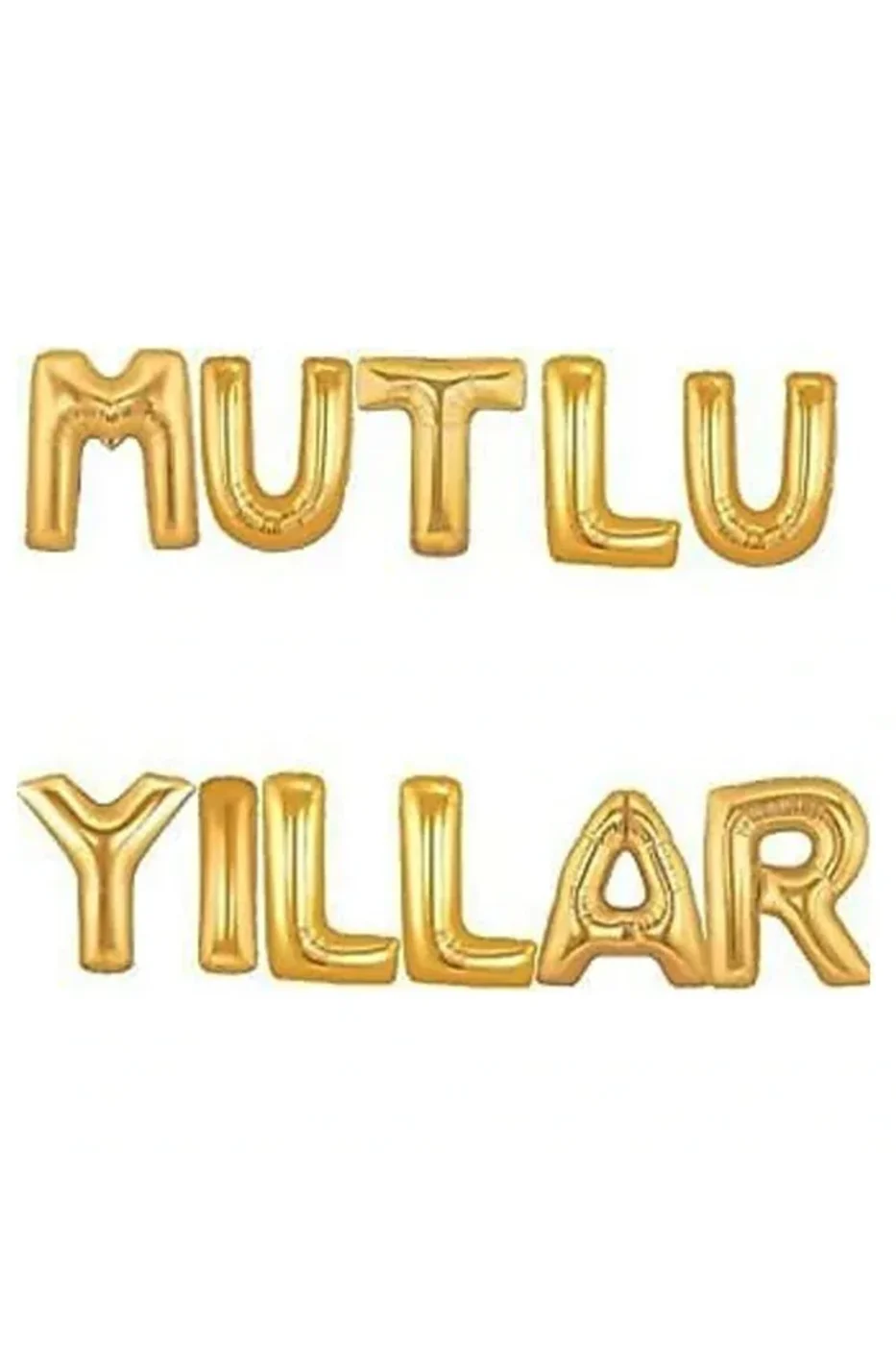 Mutlu Yıllar Folyo Balon Yazısı Set 36 cm Yılbaşı Süsü Seti