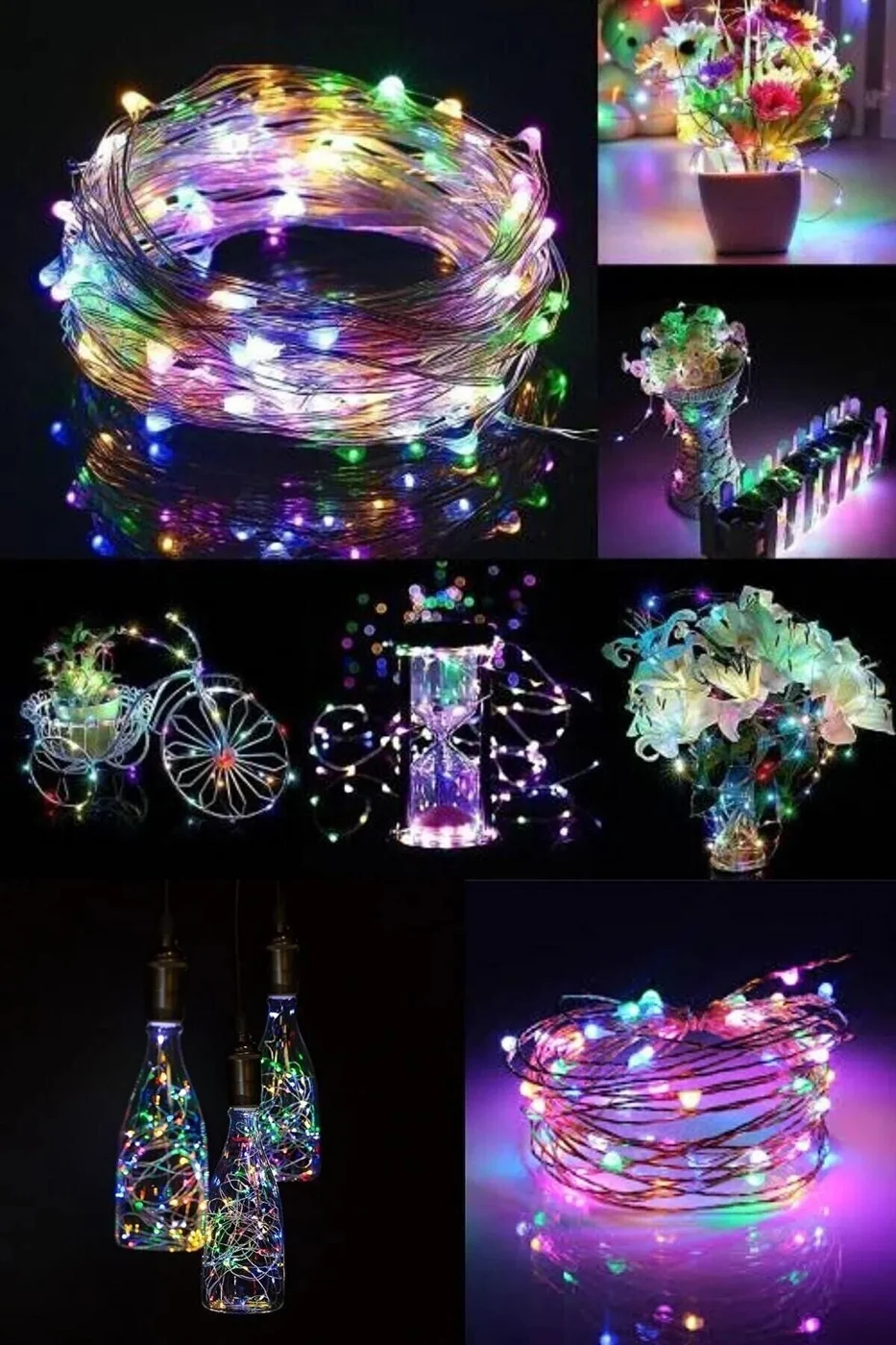 150 Cm Yılbaşı Çam Ağaç Seti 3 Metre Pilli Rgb Led Işıklı, gorsel 3