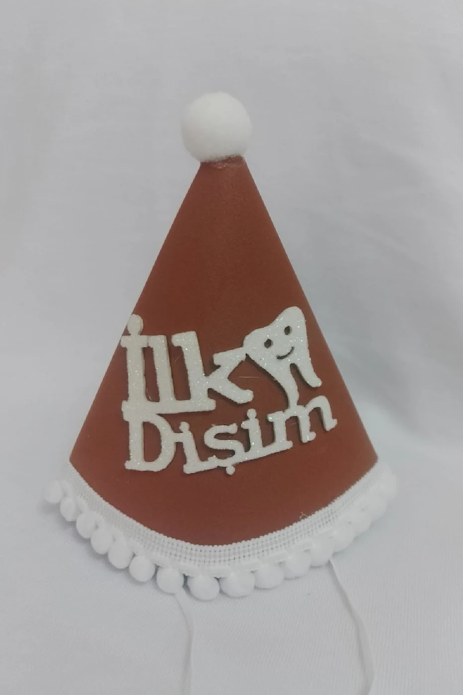 Kukuleta Kahve Renk İlk Dişim Şapkası İlk Dişim Partisi Süsü İlk Dişim Bebek Şapkası Süsü