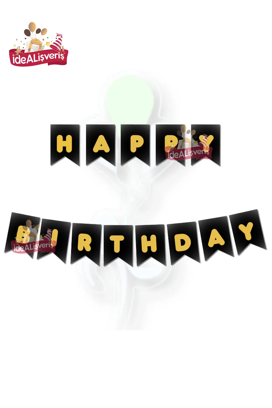 Happy Birthday Gold Varaklı Banner Doğum Günü Yazısı