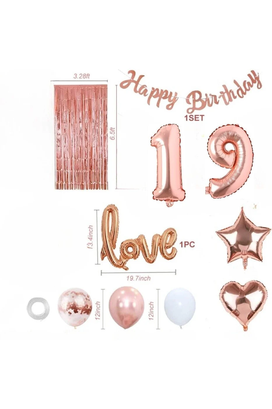 Yaş Folyolu Kadınlar Için Rose Gold Doğum Günü Partisi Süsleme Doğum Günü Süsü gorsel 2