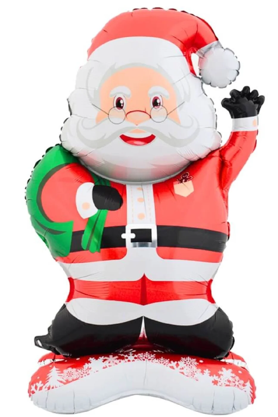 Ayaklı Gözlüklü Noel Baba Folyo Balon Yılbaşı Folyo Balon Süsü gorsel 2
