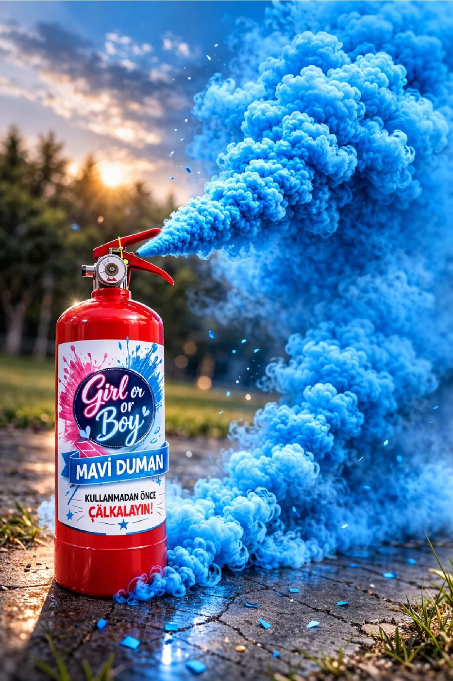 Cinsiyet Öğrenme Duman Tüpü Girl or Boy Pembe Mavi Seçenekli Gender Reveal gorsel 5