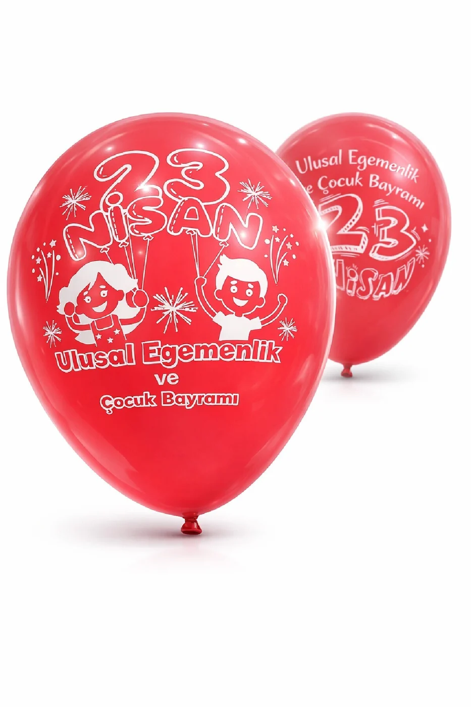 👉 (50 Adet) 23 Nisan Temalı Baskılı Kırmızı Balon – Ulusal Egemenlik ve Çocuk Bayramı