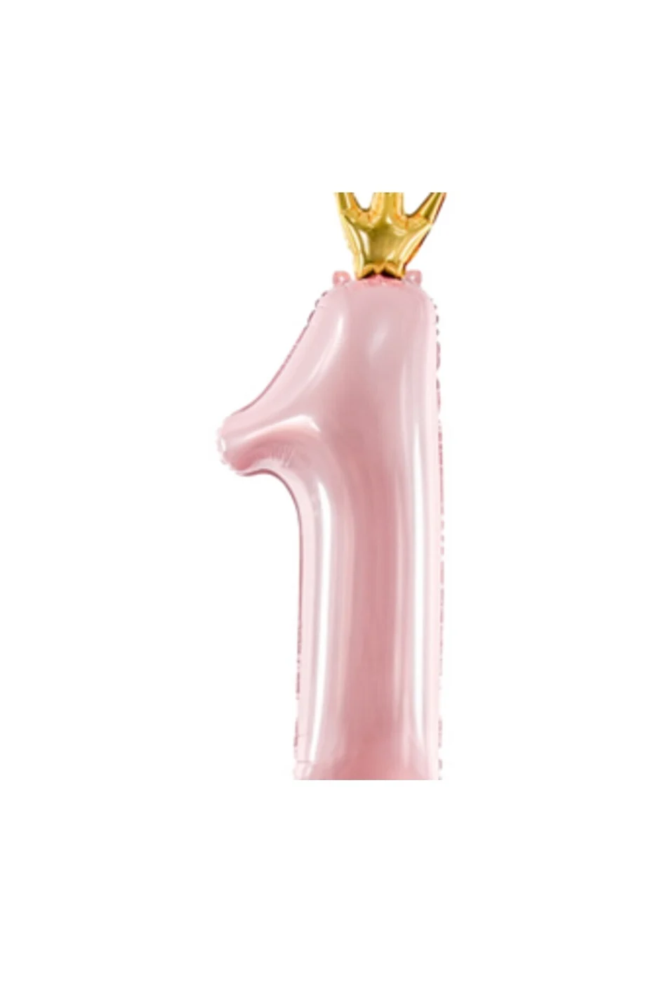 Taçlı 1 Rakam Pembe Folyo Balon