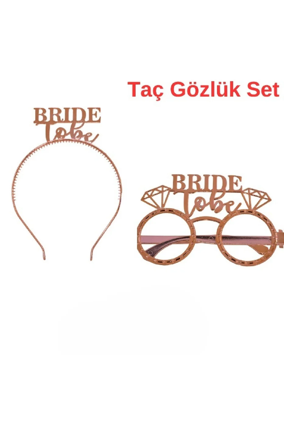 RoseGold Bride To Be Tac Gözlük Seti Bride To Be Parti Aksesuar Taç Gözlük