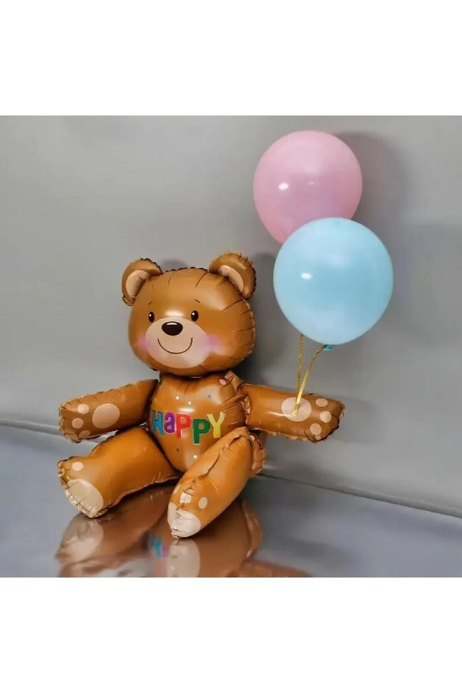 HAYVAN TEMALI FOLYO BALONLU KAHVERENGİ 1 YAŞ DOĞUM GÜNÜ PARTİ SETİ BALON SETİ gorsel 3