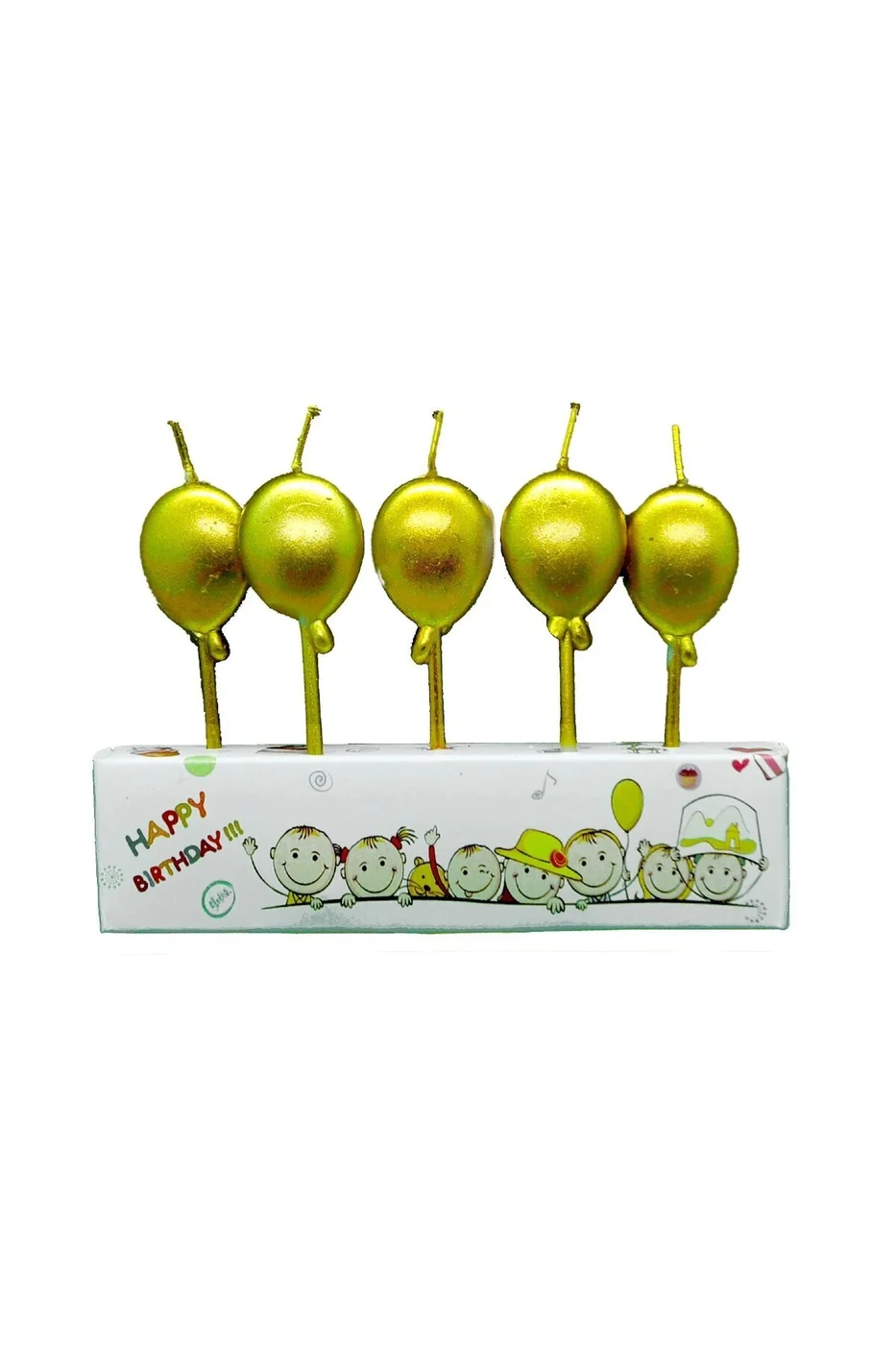 5Lİ CROM BALON GOLD MUM