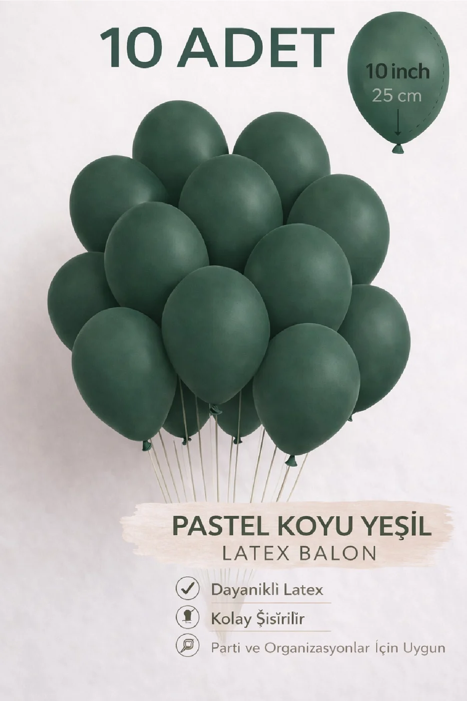 10 Adet Latex Balon 10 İnç Parti Balonu Doğum Günü Süsleme Balonu