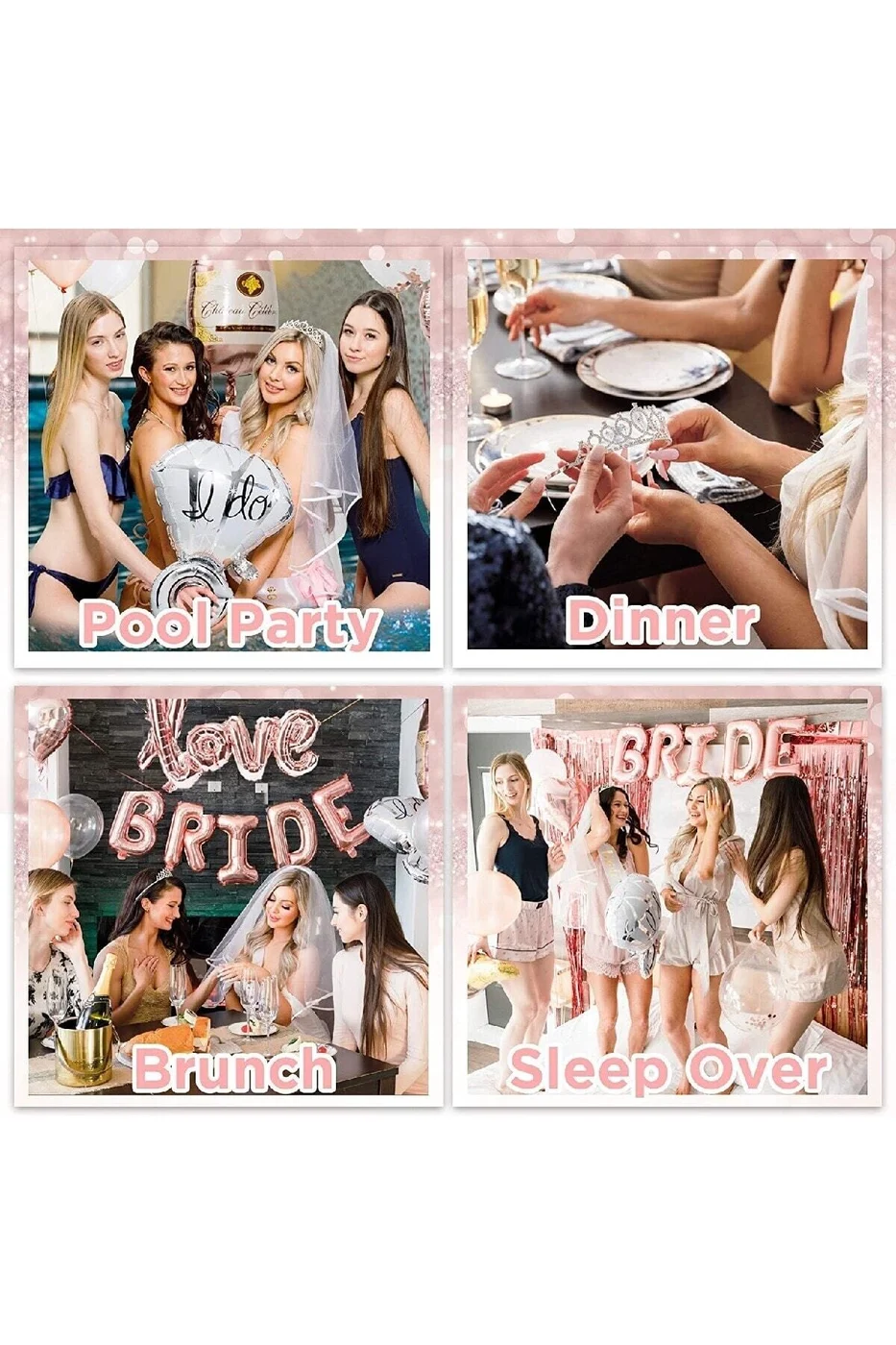 Lüks Bride To Be Folyo Balon Seti - Bekarlığa Veda Bride Partisi Balon Süsleme Rose Gold gorsel 3