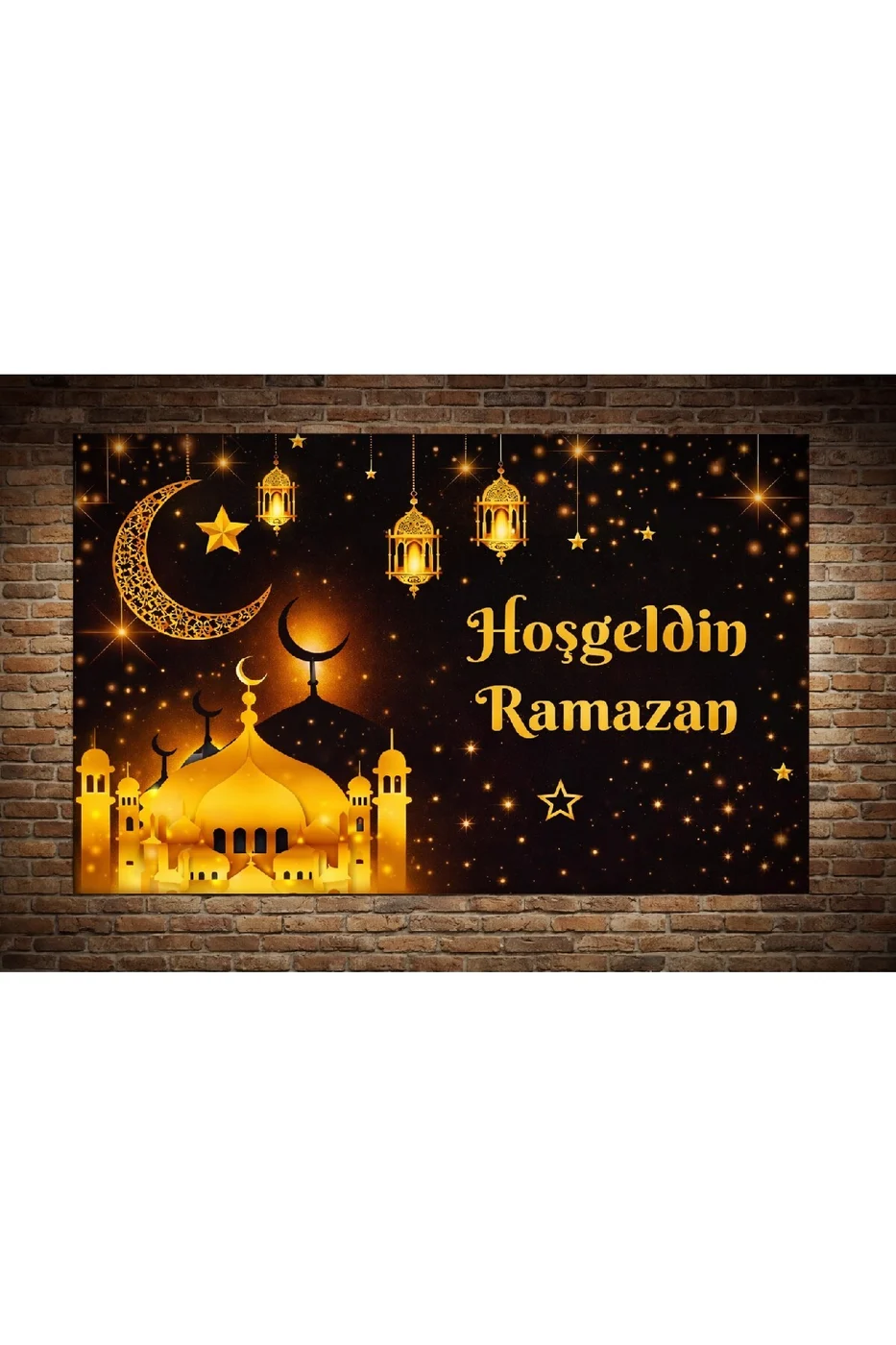 Hoşgeldin Ramazan Temalı Doğum Günü Afişi ArkaFonu 60x100 Vinil Branda Pankart Ramazan Afişi Süsü gorsel 5