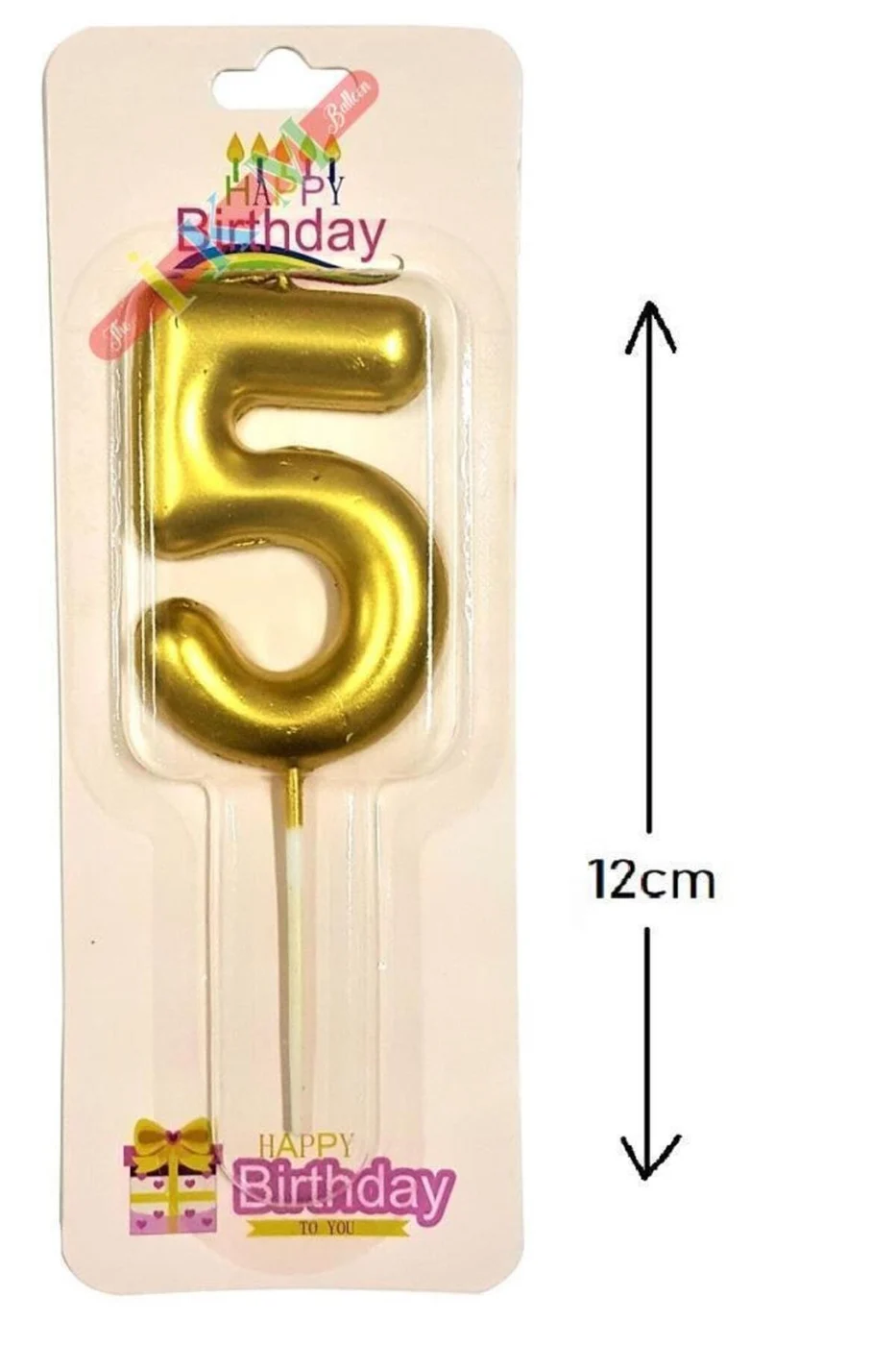 BÜYÜK BOY 5 RAKAM GOLD MUM 12CM