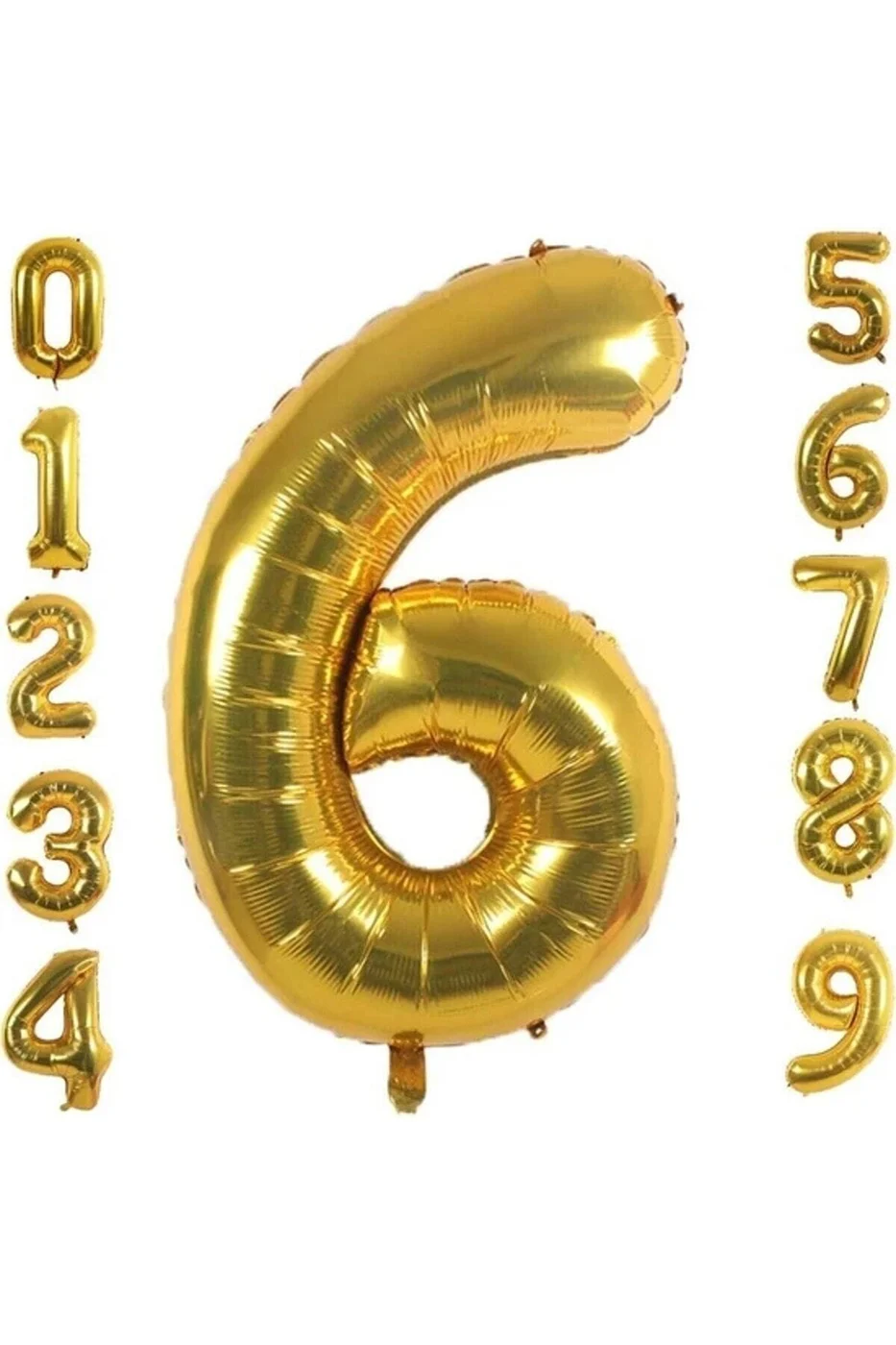 6 Yaş Rakam Folyo Balon Altın Renk 36 Cm 16 Inç -dogum Günü -parti-kutlama