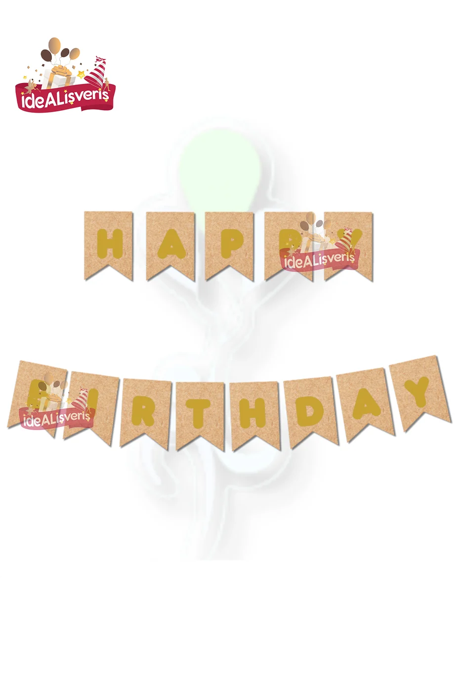 Happy Birthday Gold Varaklı Banner Doğum Günü Yazısı