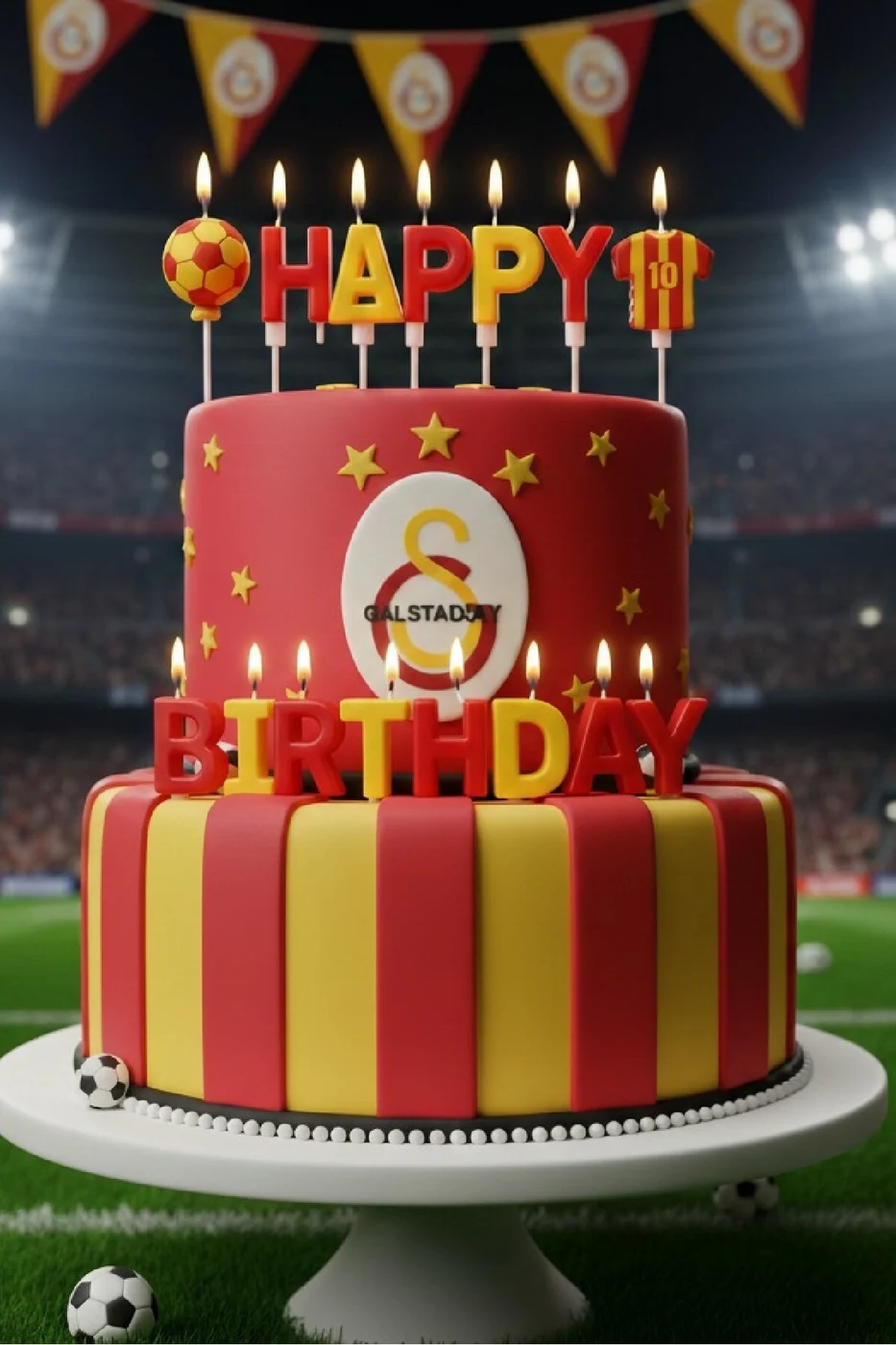 SARI KIRMIZI TARAFTAR HAPPY BİRTHDAY MUM SETİ gorsel 6
