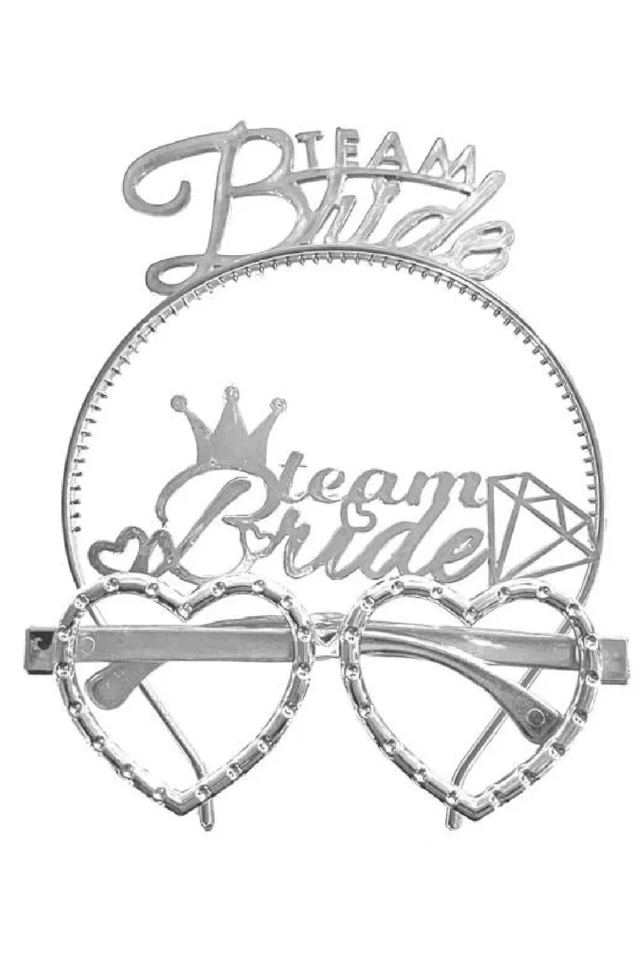 Gümüş Team Bride Tac Gözlük Seti Bride Parti Aksesuar Taç Gözlük gorsel 4