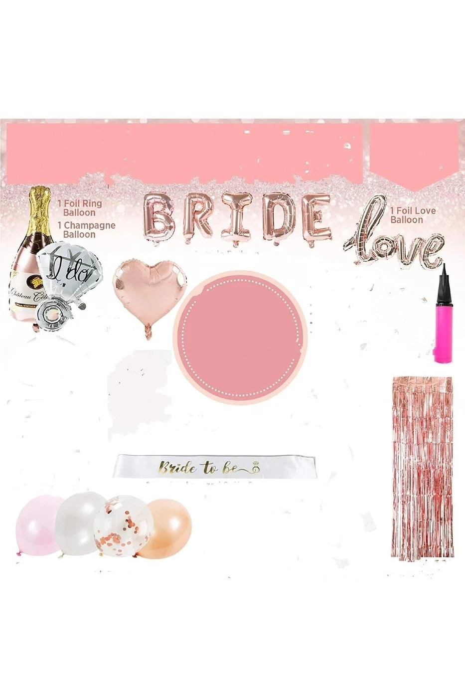 Lüks Bride To Be Folyo Balon Seti - Bekarlığa Veda Bride Partisi Balon Süsleme Rose Gold gorsel 4