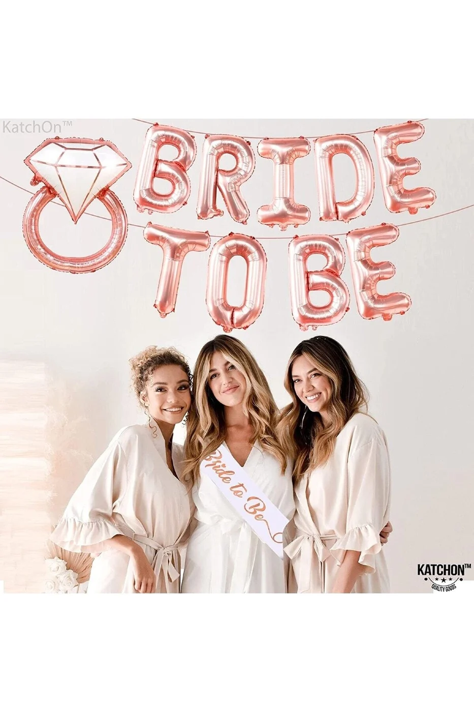 Rosegold Bride To Be Partisi Süslemeleri Bekarlığa Veda Partisi Süslemeleri Yüzük Folyo Kuşaklı